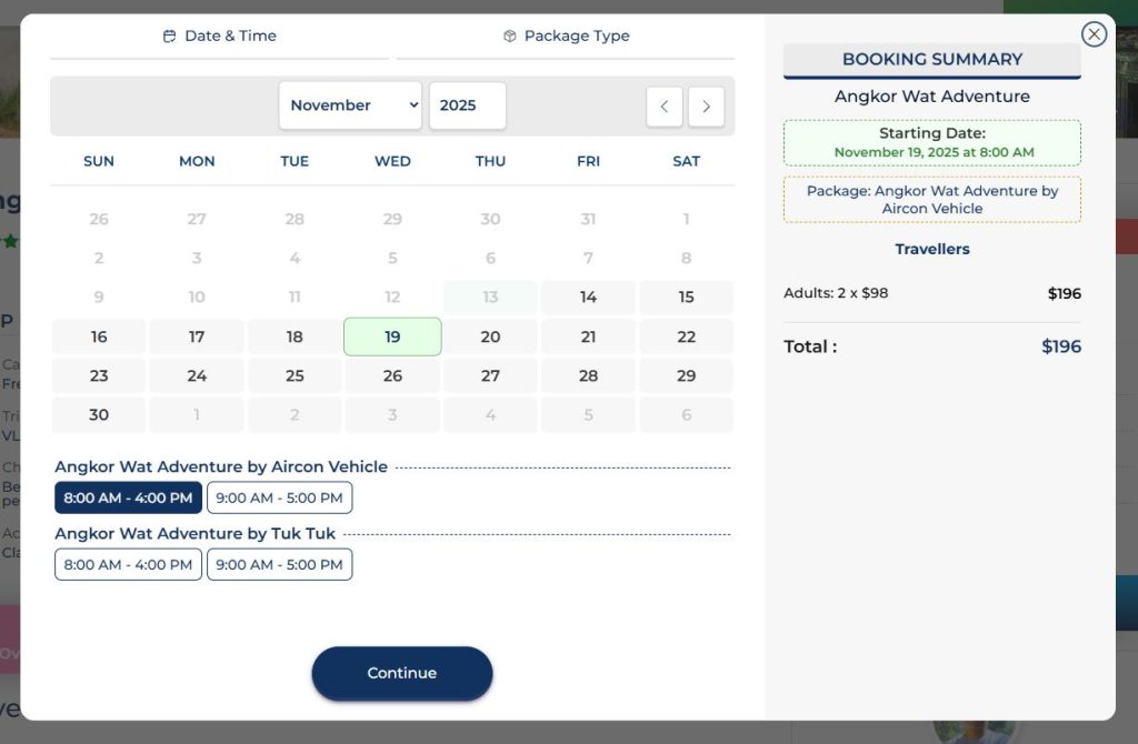 Booking Callendar